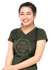 Love Never Fails Shirt, Deep Heather, X-Large