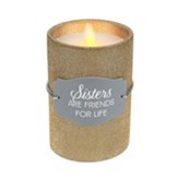 Sisters Are Friends for Life LED Realistic Flame Candle, Bronze Glitter