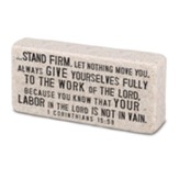 Stand Firm Cast Stone Scripture Block