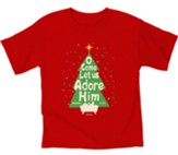 O Come Let Us Adore Him Shirt, Red, Toddler 3T