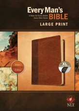 NLT Every Man's Bible, Large Print, TuTone, LeatherLike, Tan, With thumb index