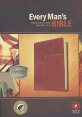 NLT Every Man's Bible, Deluxe Messenger Edition, LeatherLike, Brown, With thumb index