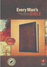 NLT Every Man's Bible, Deluxe Explorer Edition, LeatherLike, Brown, With thumb index