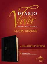 RVR60 Biblia de estudio del diario vivir, letra grande, RVR60 Large-Print Life Application Study Bible--soft leather-look, black/onyx (indexed)