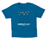 Growing With Jesus Shirt, Turquoise, Youth Small