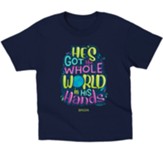He's Got The Whole World In His Hands Shirt, Navy, Toddler 4T