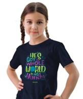 He's Got The Whole World In His Hands Shirt, Navy, Youth Medium