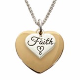 Faith Heart Necklace, Gold/Silver