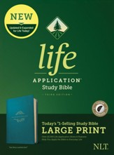 NLT Life Application Large-Print  Study Bible, Third Edition--soft leather-look, teal (indexed)