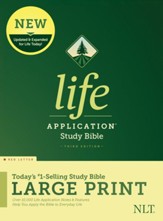 NLT Life Application Large-Print Study Bible, Third Edition--hardcover, red letter