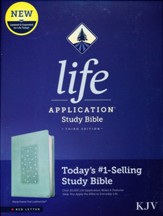KJV Life Application Study Bible, Third Edition--soft leather-look, floral frame teal