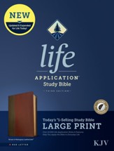 KJV Large-Print Life Application Study Bible, Third Edition--soft leather-look, brown/mahogany (indexed)