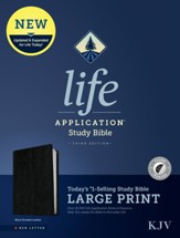 KJV Large-Print Life Application Study Bible, Third Edition--bonded leather, black (indexed)