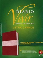 NTV Biblia de estudio del diario vivir, letra grande, NTV Large-Print Life Application Study Bible--soft leather-look, burgundy/rose