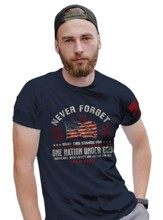 Never Forget Shirt, Navy, Adult 2X