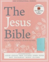 NIV, The Jesus Bible, Soft-Leather-Look Robin's Egg Blue  - Imperfectly Imprinted Bibles