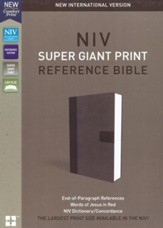 NIV, Super Giant Print Reference Bible, Imitation Leather, Gray - Slightly Imperfect