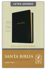 Biblia NTV tam. personal, letra gde., SentiPiel, Negro    (NTV Lge. Print Personal-Size Bible, Leather-Look, Black)