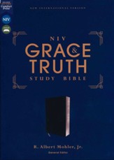 NIV Grace and Truth Study Bible, Comfort Print--European bonded leather, black