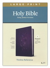 KJV Large-Print Thinline Reference Bible, Filament Enabled Edition--soft leather-look, floral/purple