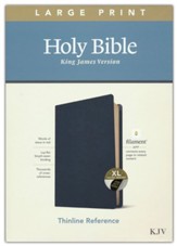 KJV Large-Print Thinline Reference Bible, Filament Enabled Edition--genuine leather, black (indexed) - Imperfectly Imprinted Bibles