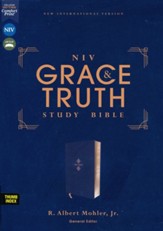 NIV Grace and Truth Study Bible, Comfort Print--soft leather-look, navy (indexed)