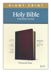KJV Giant-Print Personal-Size Bible, Filament Enabled Edition--soft leather-look, brown/mahogany - Imperfectly Imprinted Bibles