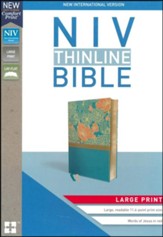 NIV Thinline Bible Large Print Blue, Imitation Leather
