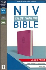 NIV Value Thinline Bible Large Print Pink, Imitation Leather