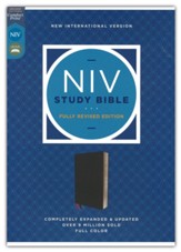 NIV Study Bible, Fully Revised Edition--bonded leather,  black (red letter) - Imperfectly Imprinted Bibles