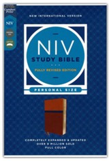 NIV Personal-Size Study Bible, Fully Revised Edition,  Comfort Print--soft leather-look, brown/blue (red letter)