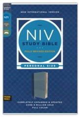 NIV Personal-Size Study Bible, Fully Revised Edition,  Comfort Print--soft leather-look, navy/blue (indexed, red letter) - Imperfectly Imprinted Bibles