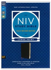 NIV Large-Print Study Bible, Fully Revised Edition, Comfort Print--bonded leather, black (indexed, red letter)
