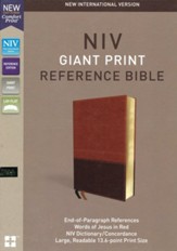 NIV Comfort Print Reference Bible, Giant Print, Imitation Leather, Brown, Indexed