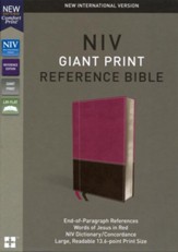NIV Comfort Print Reference Bible, Giant Print, Imitation Leather, Pink and Brown