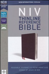 NIV Comfort Print Thinline Reference Bible, Bonded Leather, Burgundy