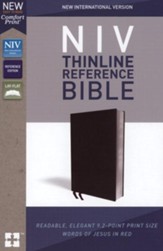 NIV Comfort Print Thinline Reference Bible, Bonded Leather, Black