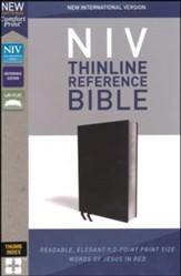 NIV Comfort Print Thinline Reference Bible, Bonded Leather, Black, Indexed
