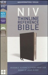NIV Comfort Print Thinline Reference Bible, Premium Leather, Calfskin, Black
