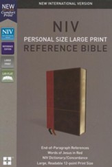 NIV Comfort Print Personal Size Reference Bible, Large Print, Imitation Leather, Brown,
