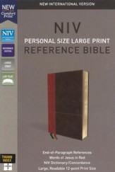 NIV Comfort Print Personal Size Reference Bible, Large Print, Imitation Leather, Brown, Indexed