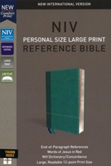 NIV Comfort Print Personal Size Reference Bible, Large Print, Imitation Leather, Blue, Indexed