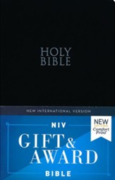 NIV, Gift and Award Bible, Leather-Look, Black, Comfort Print