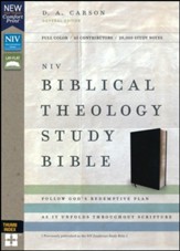 NIV Comfort Print Biblical Theology Study Bible, Bonded Leather, Black, Indexed