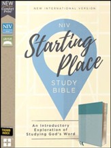 NIV, Starting Place Study Bible, Leathersoft, Blue, Indexed, Comfort Print