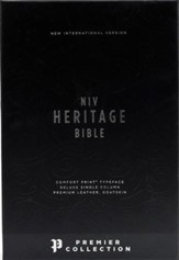 NIV Comfort Print Heritage Bible,  Premium Leather, Black, Premier Collection