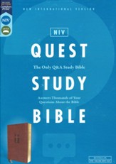 NIV Quest Study Bible, Comfort Print--soft leather-look, brown