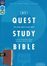 NIV Quest Study Bible, Comfort Print--soft leather-look, brown (indexed)