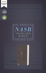 NASB Comfort Print Thinline Bible, Red Letter Edition--clothbound hardcover, gray