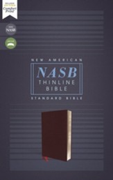 NASB Comfort Print Thinline Bible, Red Letter Edition--bonded leather, burgundy